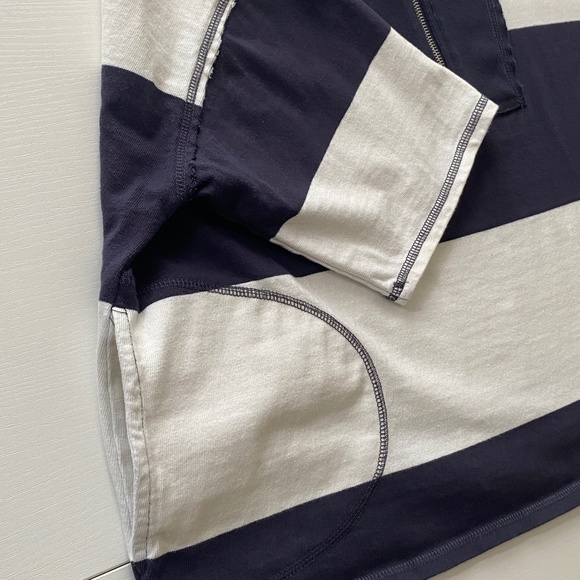 FP Movement Retro Rugby Polo Top Striped Navy and White Size Medium - Picture 9 of 13